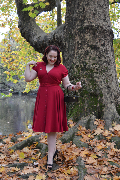 Hell Bunny Keely Dress Burgundy Red