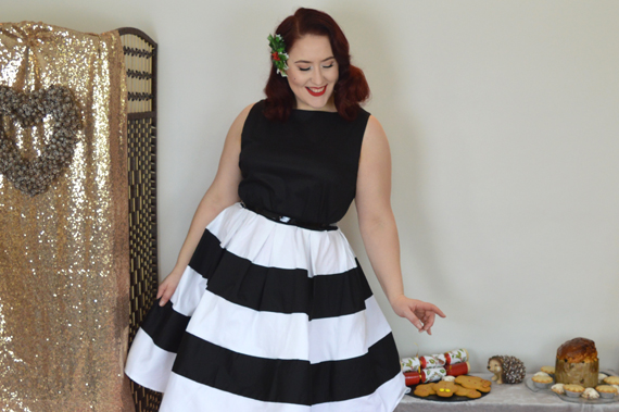 Dolly & dotty Black White Stripe Anna Dress