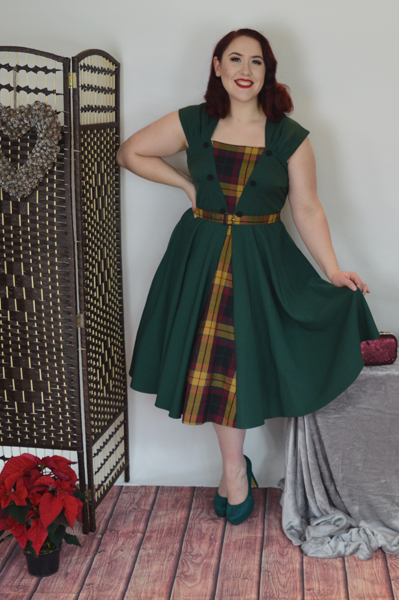 Miss Candyfloss Ella-Gia Tartan dress Miss Victory Violet