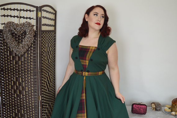 Miss Candyfloss Ella-Gia Tartan dress Miss Victory Violet