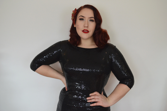Black Sequin Ava Wiggle Pencil Dress by Zoe Vine