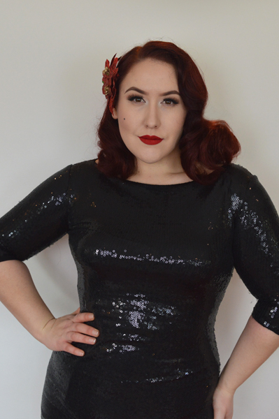 Black Sequin Ava Wiggle Pencil Dress by Zoe Vine