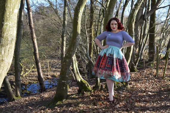 Miss Fortune UK Boardwalk Amsterdam Reflections in Watercolour Skirt