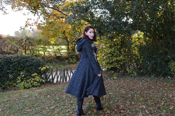 Collectif Sparkle Tweed Rosie Skirt Heather Cropped Hooded Jacket