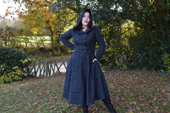 Collectif Sparkle Tweed Rosie Skirt Heather Cropped Hooded Jacket