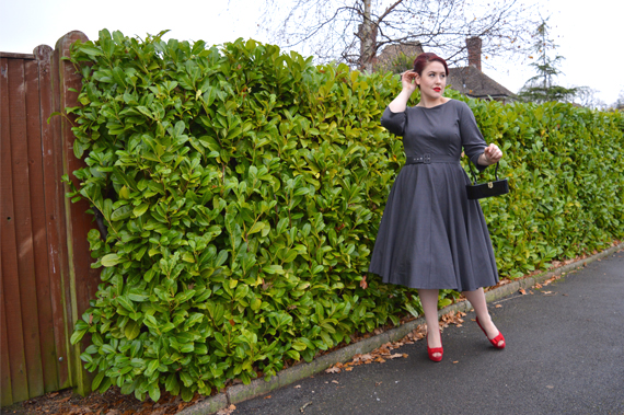 Heart My Closet Custom Made Nancy Dress Dark Grey