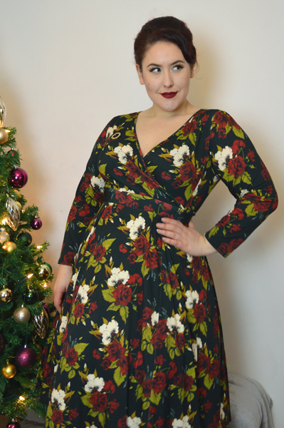 Lady V London Lady Voluptuous Lyra Dress limited edition Christmas Floral Print