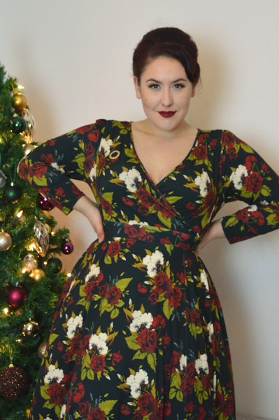 Lady V London Lady Voluptuous Lyra Dress limited edition Christmas Floral Print