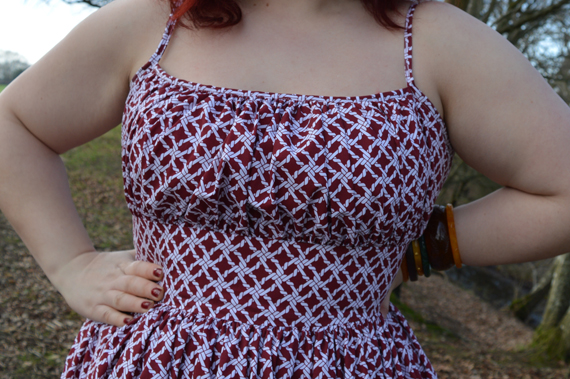 Hearts and Found Dark Red Livewire Chain link custom Grace dress