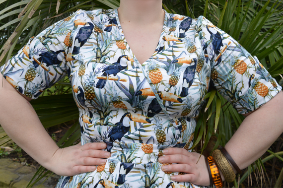 Lady V London Lady Voluptuous Estella Tropical Toucan Print dress