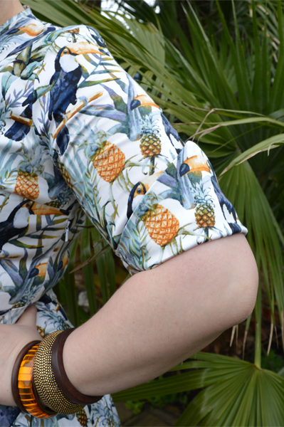 Lady V London Lady Voluptuous Estella Tropical Toucan Print dress