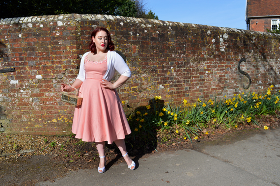 Voodoo Vixen Violet Floral Trim dress