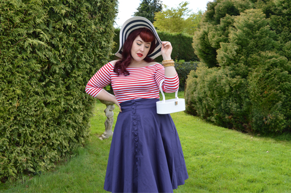 Dolly & Dotty Gloria stripe top Erin high waisted flared skirt
