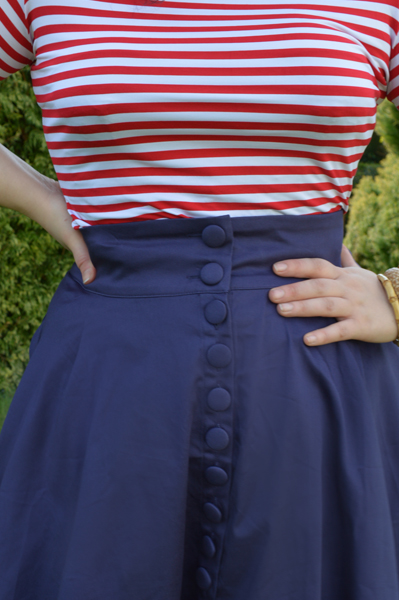 Dolly & Dotty Gloria stripe top Erin high waisted flared skirt