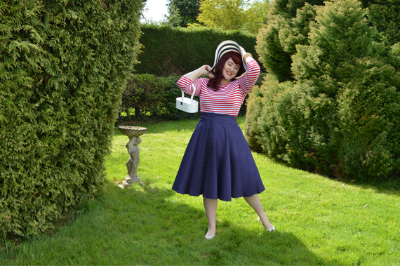 Dolly & Dotty Gloria stripe top Erin high waisted flared skirt