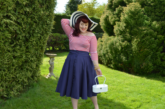 Dolly & Dotty Gloria stripe top Erin high waisted flared skirt