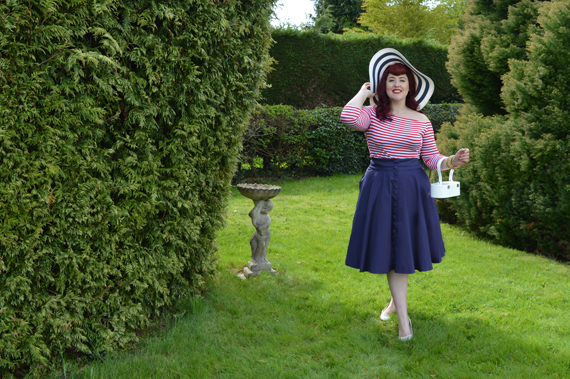 Dolly & Dotty Gloria stripe top Erin high waisted flared skirt