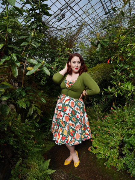 Collectif Fairy doll Tropical Bamboo dress Lulu Hun Lidia Yellow flats