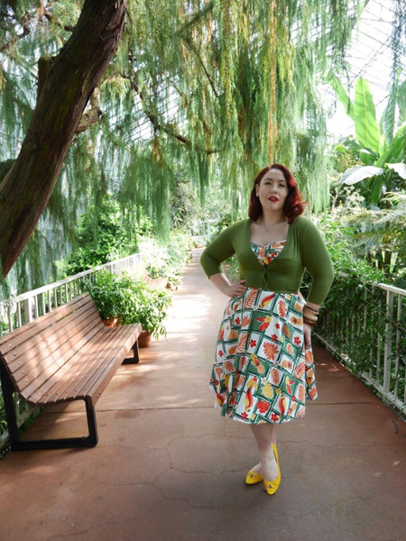 Collectif Fairy doll Tropical Bamboo dress Lulu Hun Lidia Yellow flats