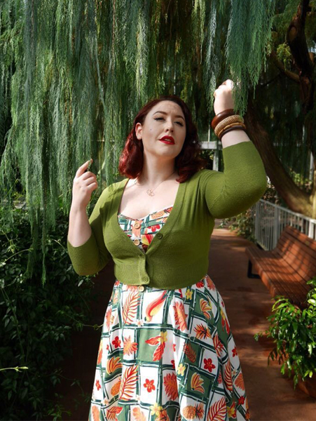 Collectif Fairy doll Tropical Bamboo dress Lulu Hun Lidia Yellow flats