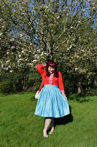 Joanie Clothing Eden Frill cardigan Emmy Rattan basket bag