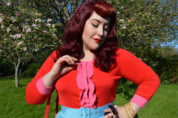 Joanie Clothing Eden Frill cardigan Emmy Rattan basket bag