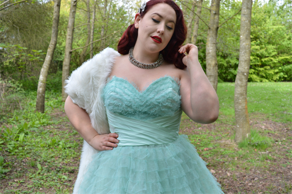 Unique Vintage Mint cupcake 1950s tulle swing prom dress plus size