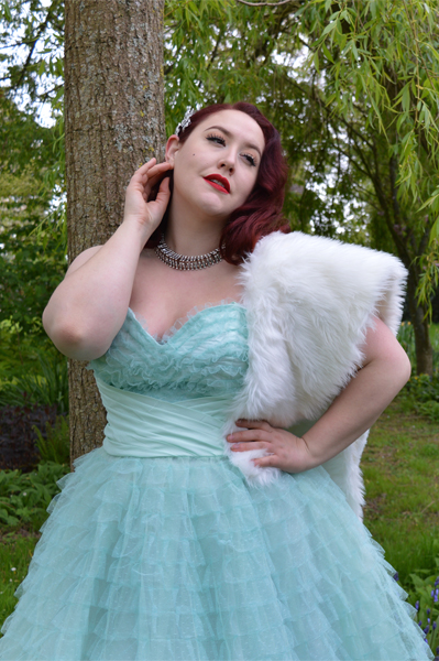 Unique Vintage Mint cupcake 1950s tulle swing prom dress plus size