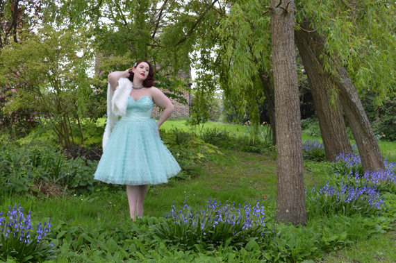 Unique Vintage Mint cupcake 1950s tulle swing prom dress plus size