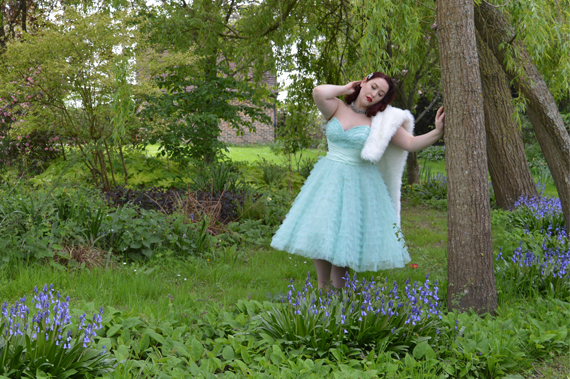 Unique Vintage Mint cupcake 1950s tulle swing prom dress plus size