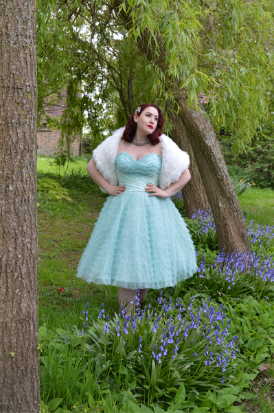 Unique Vintage Mint cupcake 1950s tulle swing prom dress plus size
