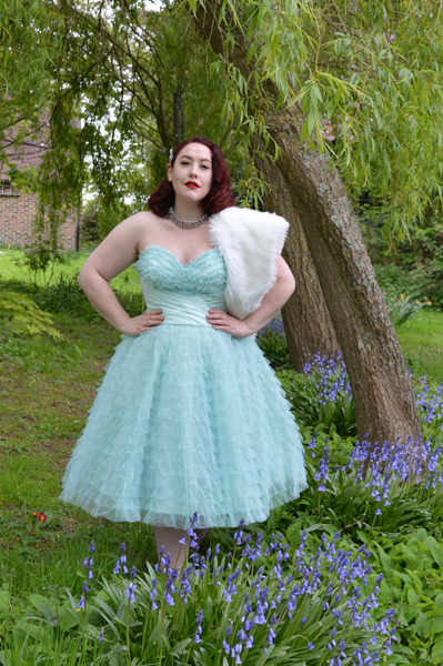 Unique Vintage Mint cupcake 1950s tulle swing prom dress plus size