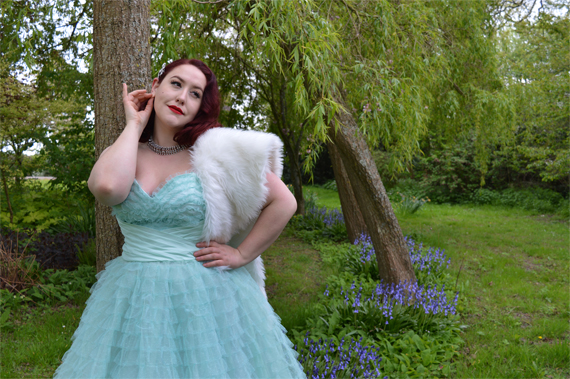Unique Vintage Mint cupcake 1950s tulle swing prom dress plus size