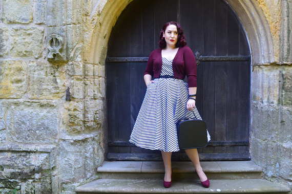 black white stripe Vixen by Micheline Pitt Dollface dress Doll Me Up