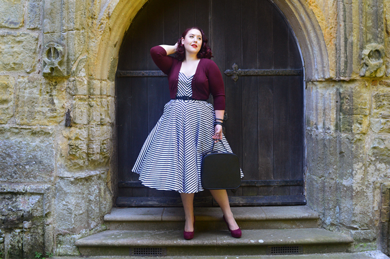 black white stripe Vixen by Micheline Pitt Dollface dress Doll Me Up