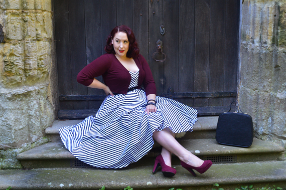 black white stripe Vixen by Micheline Pitt Dollface dress Doll Me Up