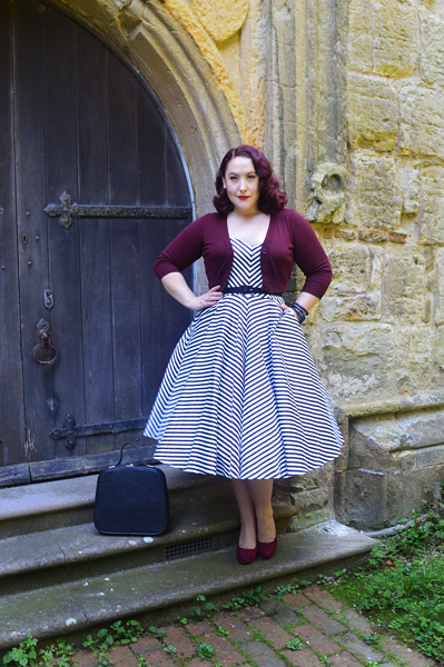 black white stripe Vixen by Micheline Pitt Dollface dress Doll Me Up