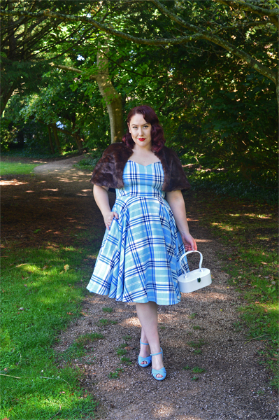 Hell Bunny blue AW17 Aberdeen tartan dress plus size