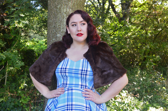 Hell Bunny blue AW17 Aberdeen tartan dress plus size