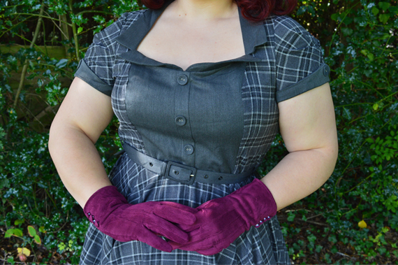 Voodoo Vixen Ella Grey Tartan Flare Swing dress 40s