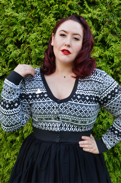 Elhoffer Design Serpent Slayer cropped cardigan Fandom Flair Deathly Hallows pin