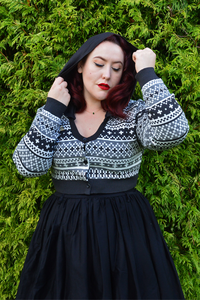 Elhoffer Design Serpent Slayer cropped cardigan Fandom Flair Deathly Hallows pin