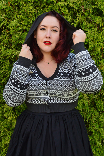 Elhoffer Design Serpent Slayer cropped cardigan Fandom Flair Deathly Hallows pin