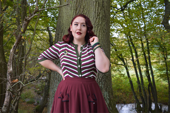 Collectif Vintage Holly Chevron patterned cardigan