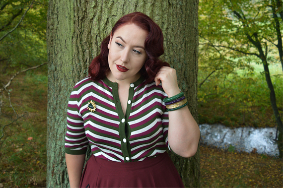 Collectif Vintage Holly Chevron patterned cardigan