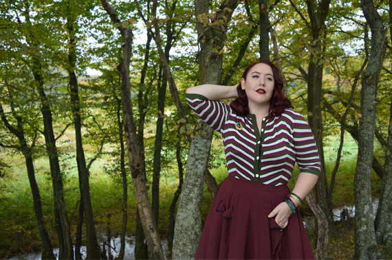 Collectif Vintage Holly Chevron patterned cardigan