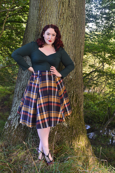 Aubree-Gia top Tiffany-Lee tartan skirt by Miss Candyfloss