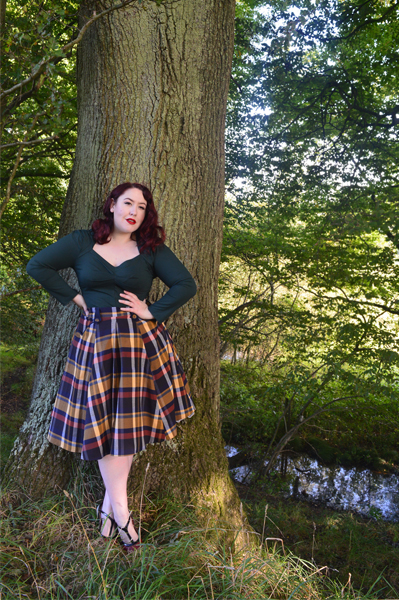 Aubree-Gia top Tiffany-Lee tartan skirt by Miss Candyfloss