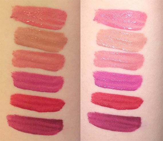 Rimmel London Stay Matte liquid lipstick swatches Pink Bliss, Be My Baby, Pink Blink, Heartbeat, Firestarter, Plum This Show