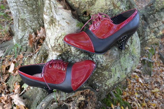 Dancing Days Banned Eliza teal dress Candice hat fascinator, Let the Good Times Roll booties black burgundy